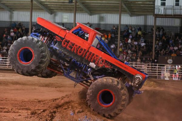 A red monster truck