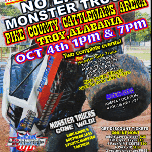 Troy, Ala Monster Trucks Oct 4th 7pm VIP all ages 4 PACK tickets